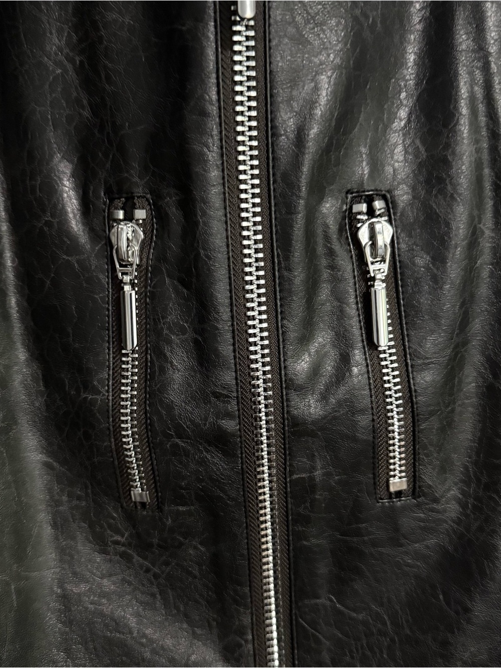 Salt & Murphy Black Faux Leather Zip-Front Vest - Picture 3 of 7